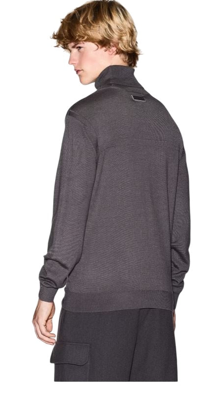 Regular Fit Turtleneck Sweater with Ribbed Details