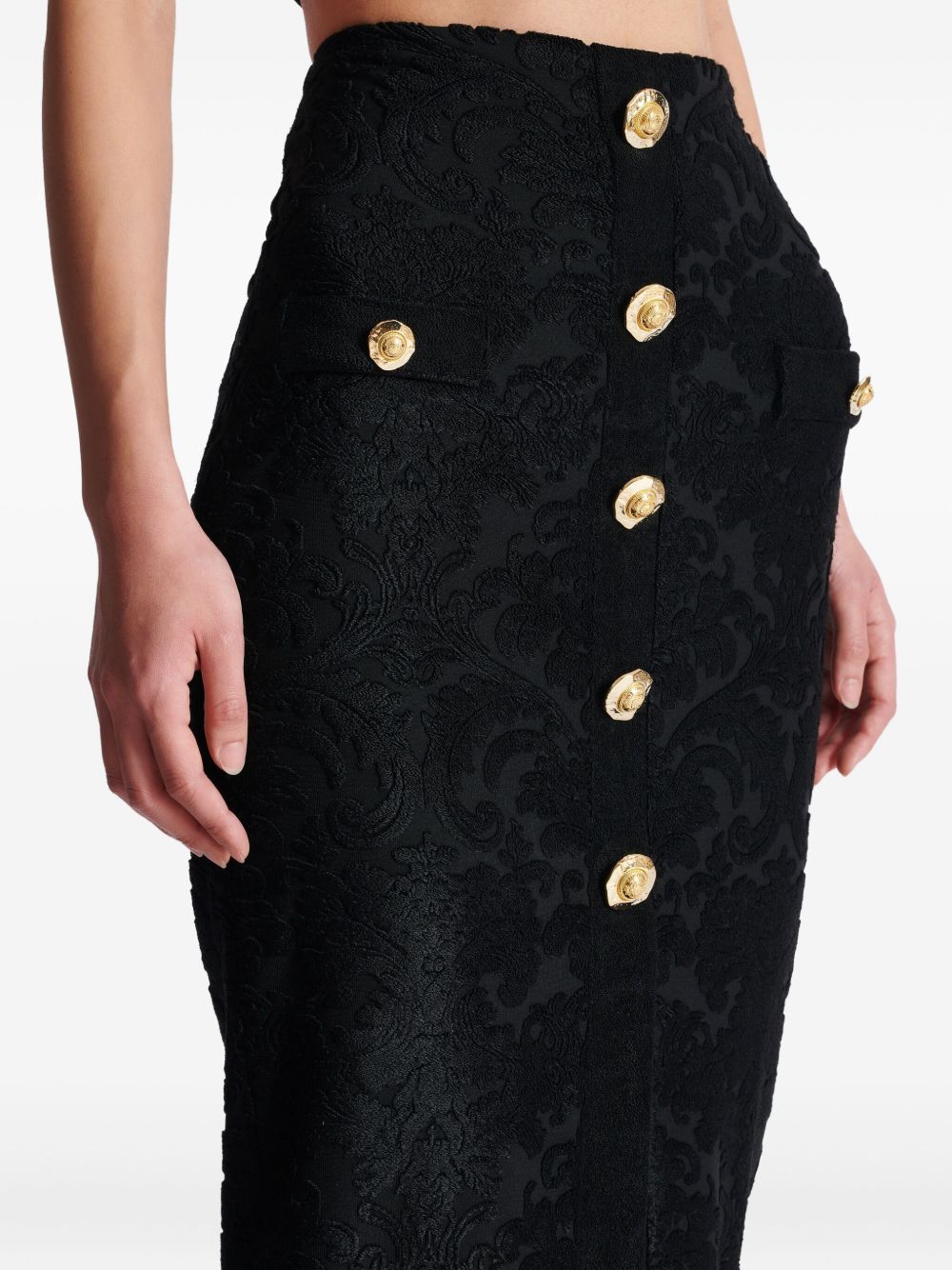 Baroque Pattern Midi Skirt