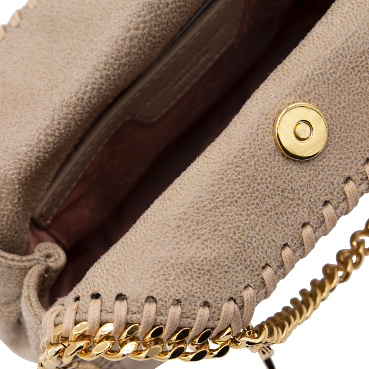 Cream Faux Leather Falabella Tote Bag