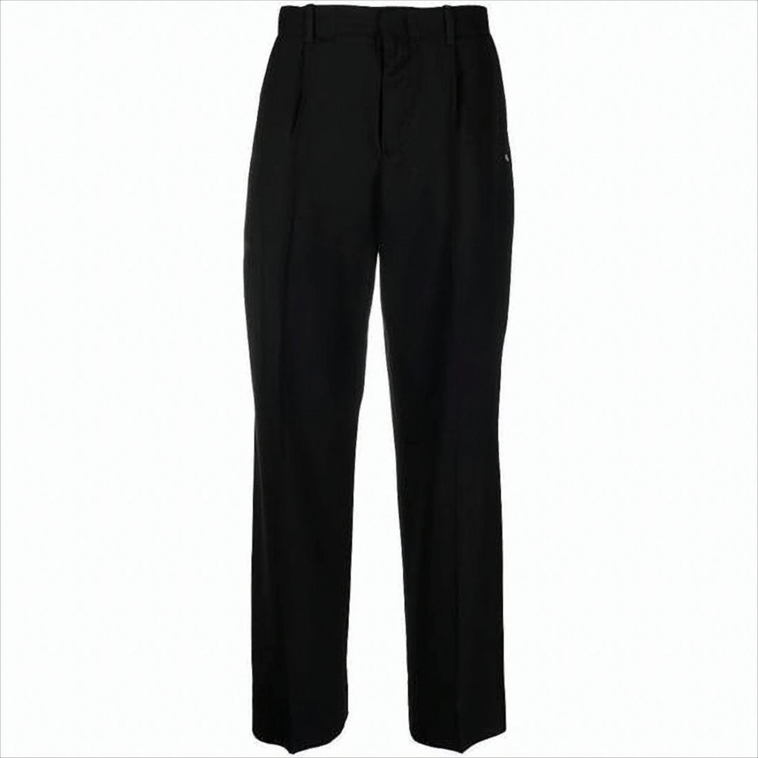 Tailored Black Straight-Leg Pants
