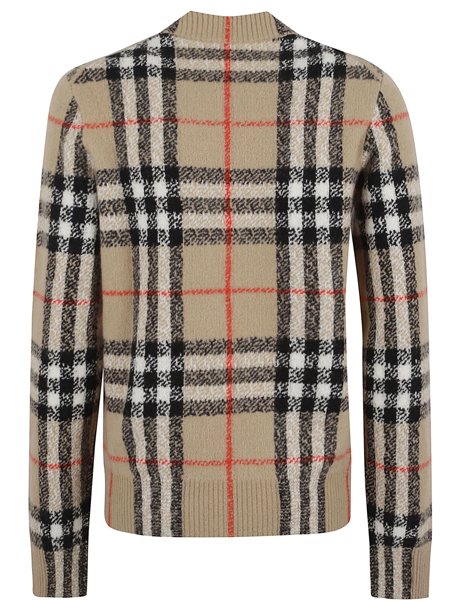 Cashmere-Wool Blend Sweater With Classic Check Pattern