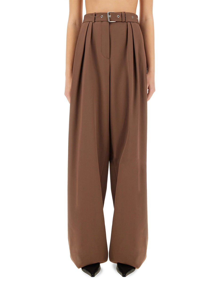 High-Waisted Wide-Leg Pants With Matching Belt