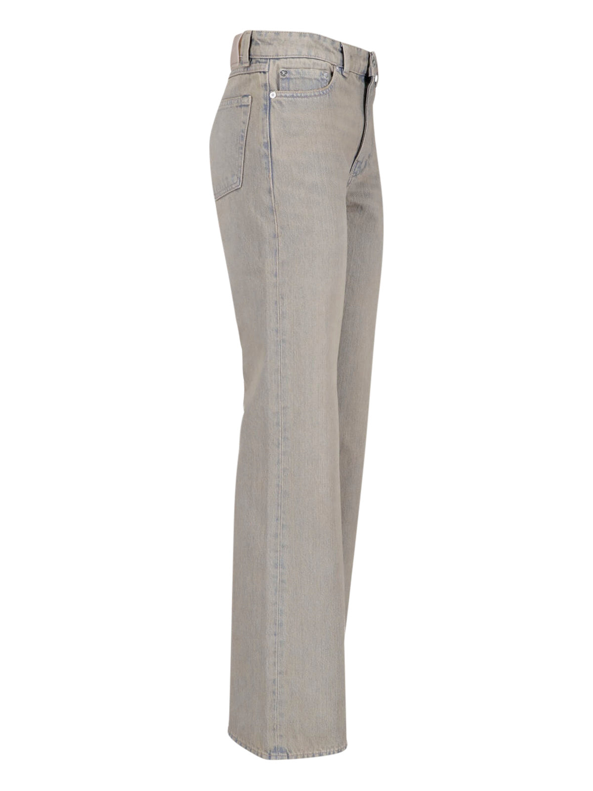Grey Boot Cut Five-Pocket Jeans