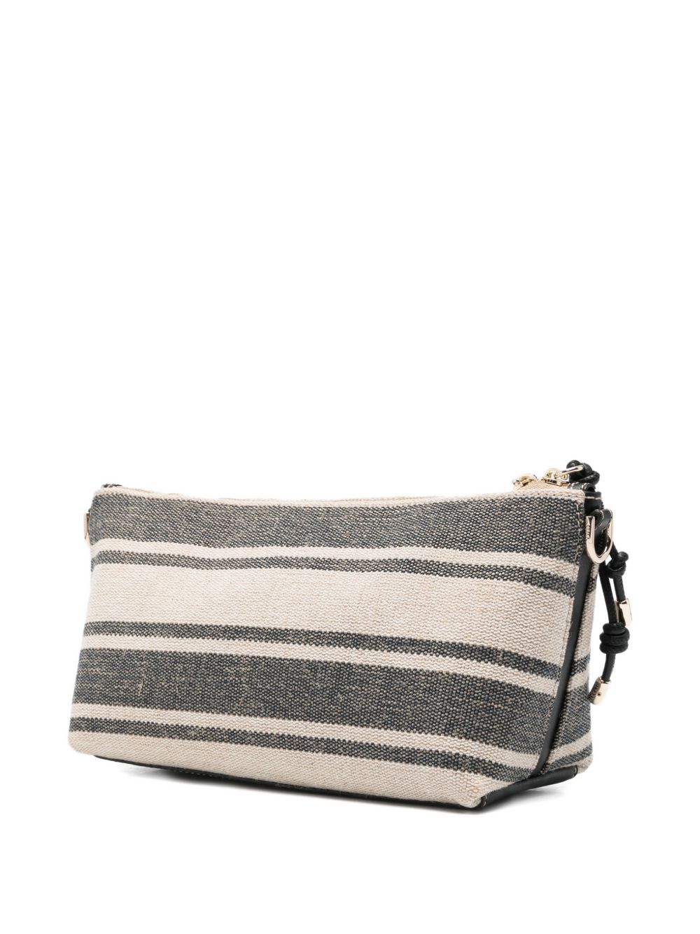 Rectangular Striped Woven Clutch