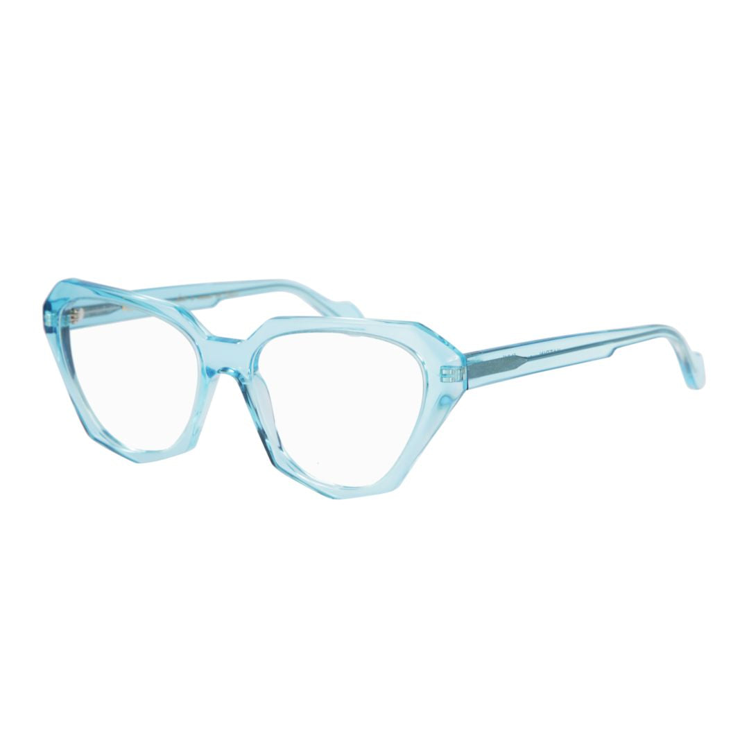Katrin Light Translucent Light Blue Geometric Eyeglasses