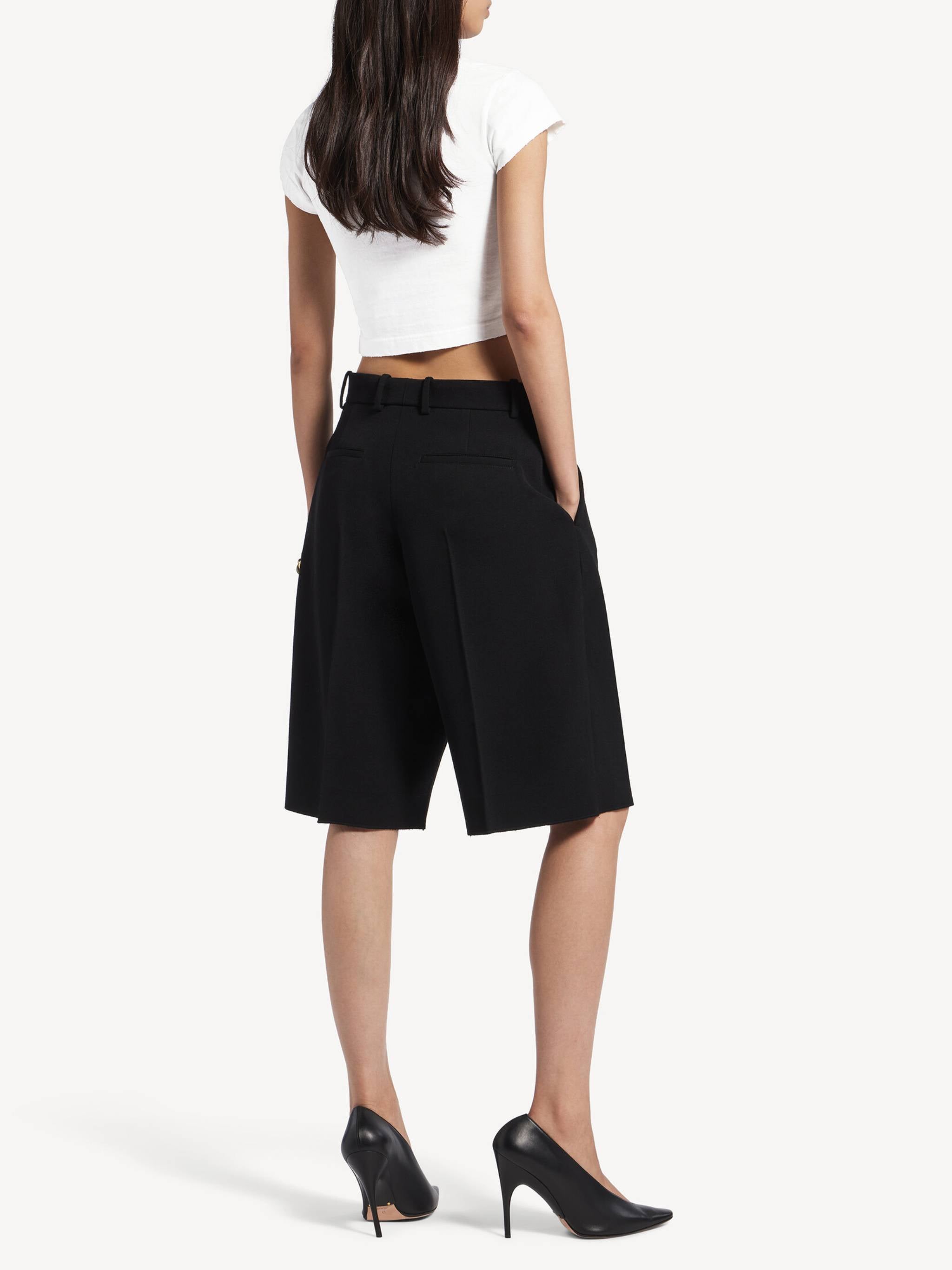 White Chopped Back Cropped Graphic T-Shirt