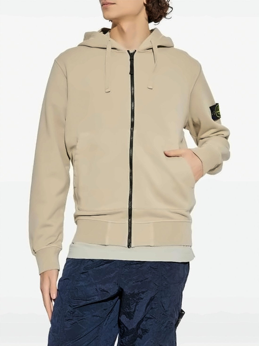 Black Organic Cotton Ribbed Cuffs Hoodie