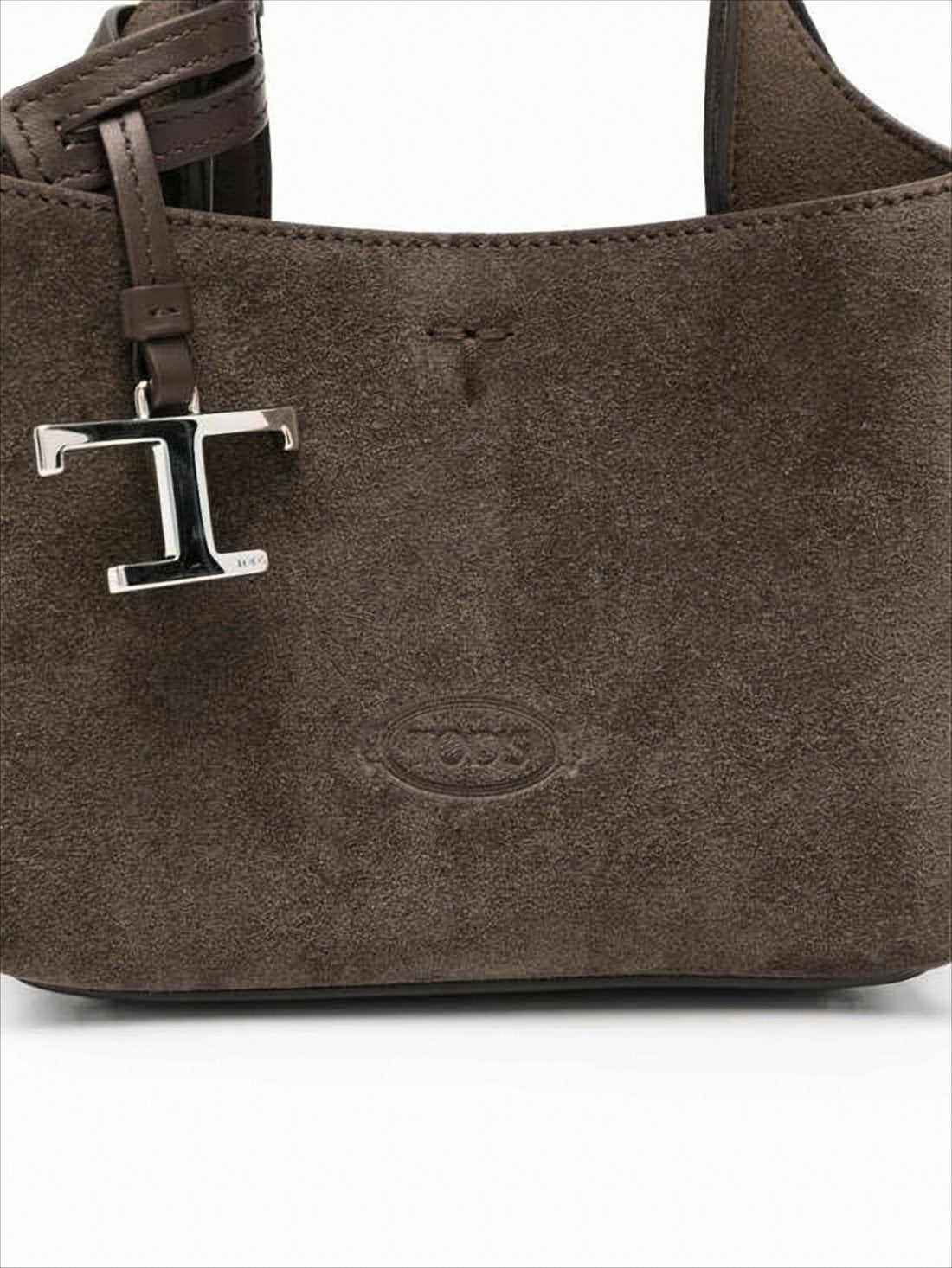 Compact Suede Calf Leather Tote Bag