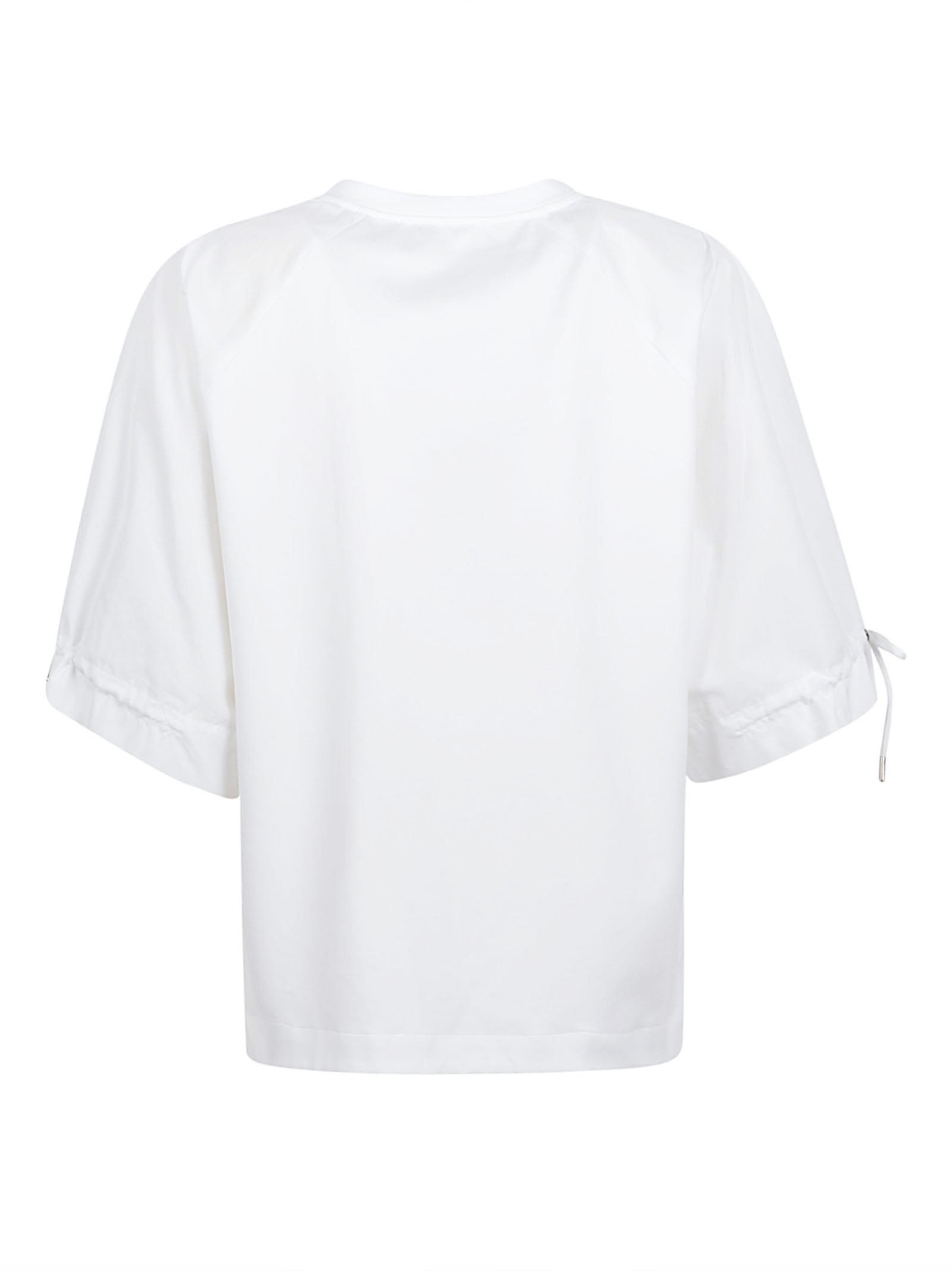 Cotton-Blend Jersey Top with Poplin Raglan Sleeves