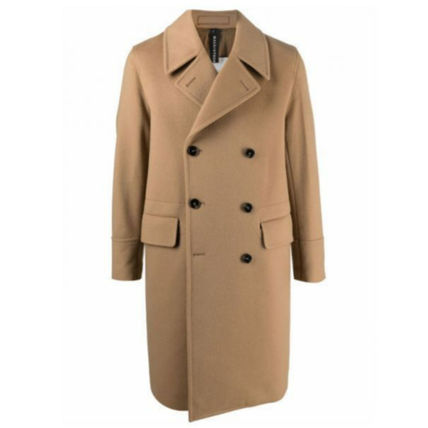 Double-Breasted Long Coat with Structured Collar