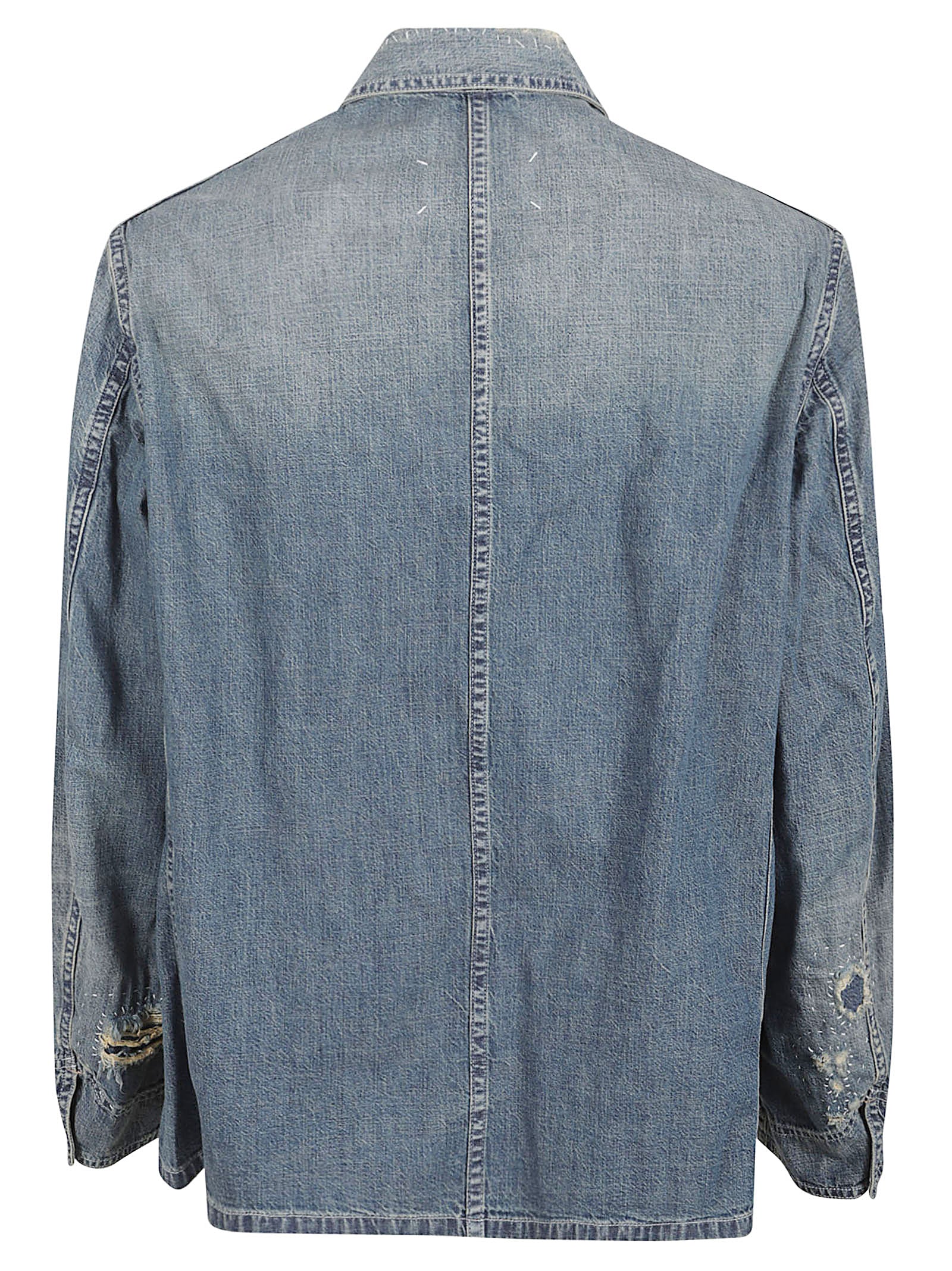 Vintage-Inspired Denim Jacket with Button-Up Front