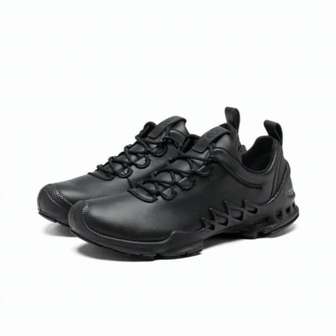 Black Smooth Leather Matte Outsole Sneakers