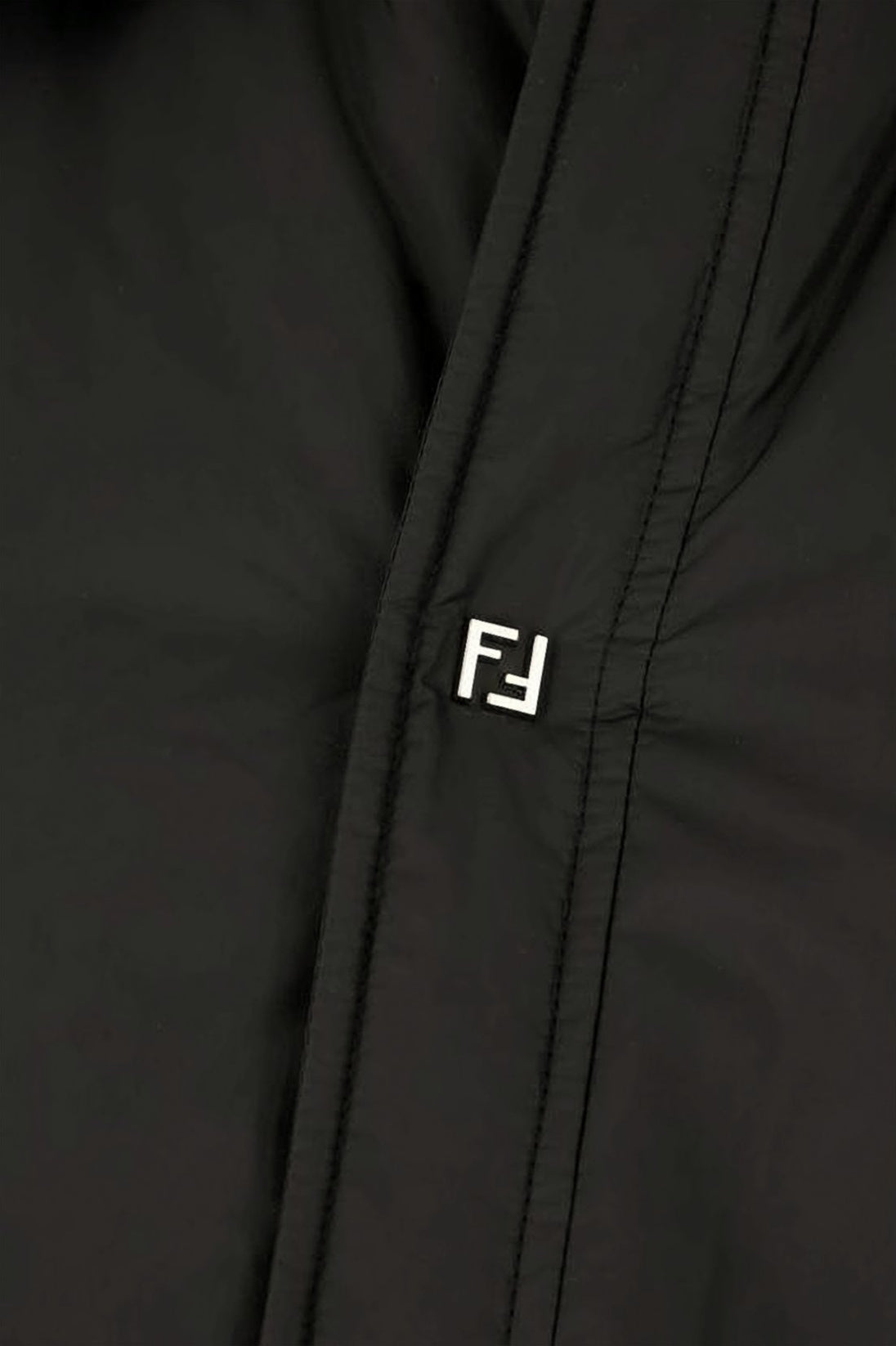 Boxy-Fit Black Jacket With Quilted Side Panels And Logo Detail