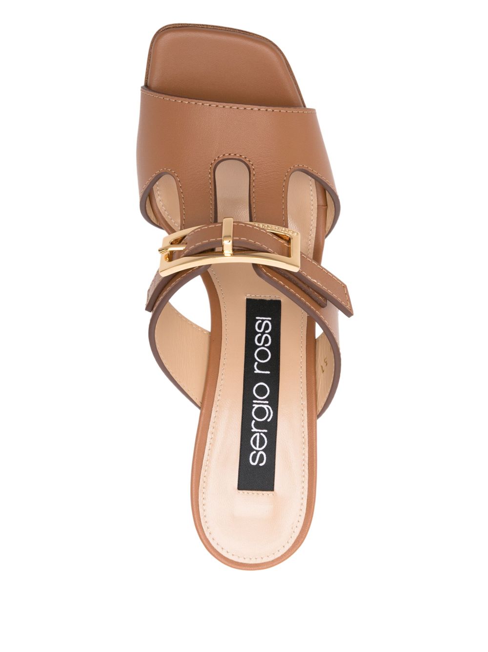 Camel Brown Leather Sandals