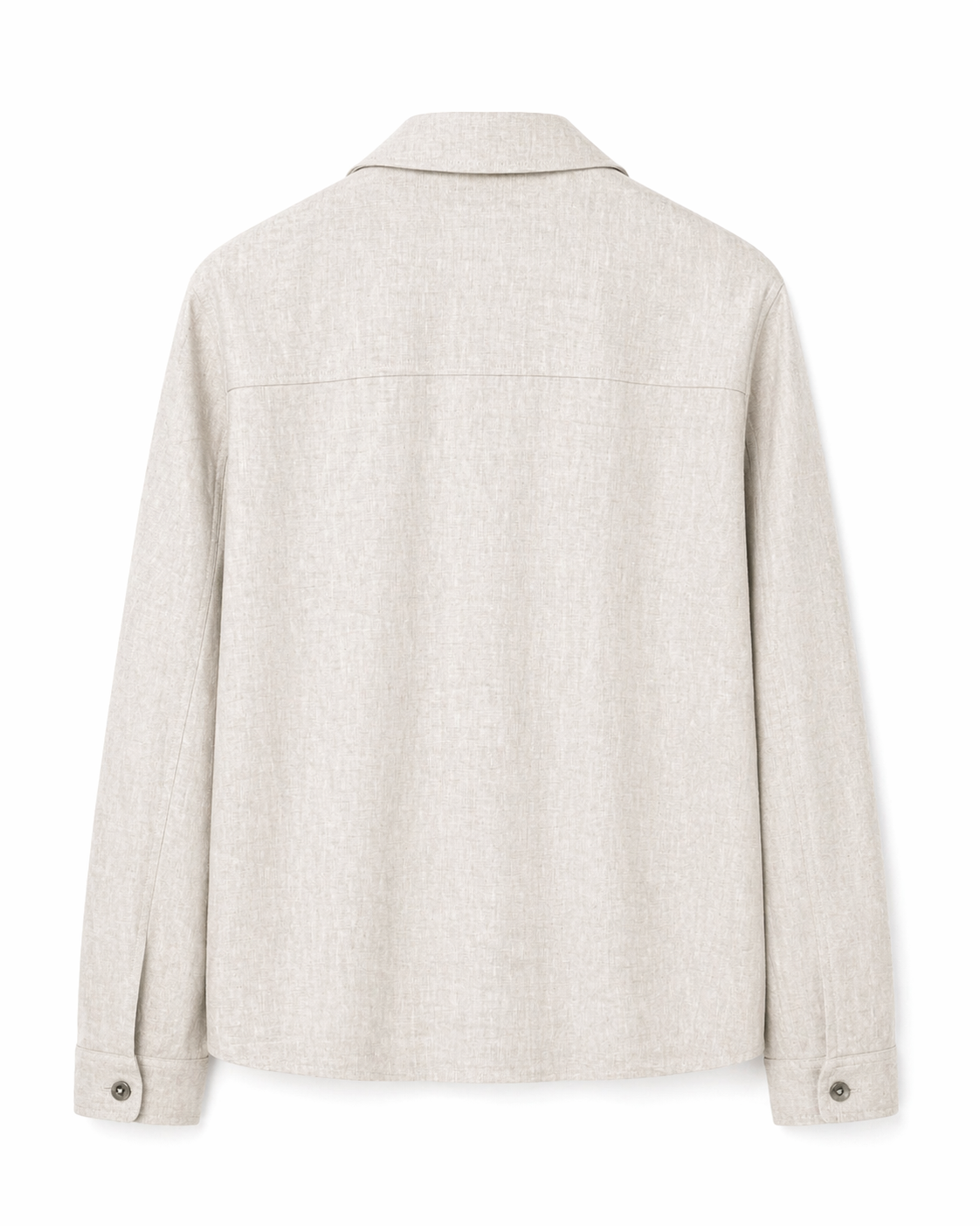 Linen Front Zip Classic Collar Jacket