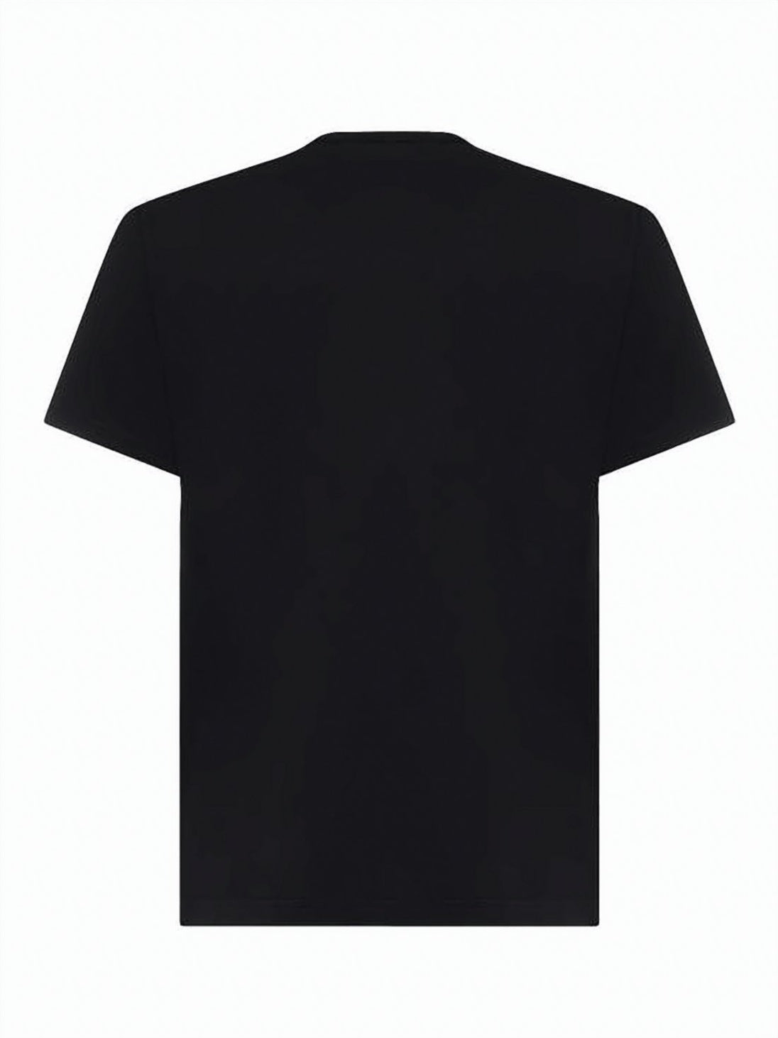 Czarny T-shirt z krótkim rękawem z naszywką z emblemem
