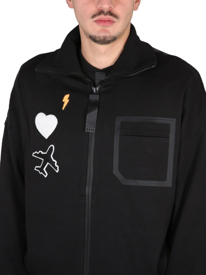 High Neck Graphic Sweatshirt
