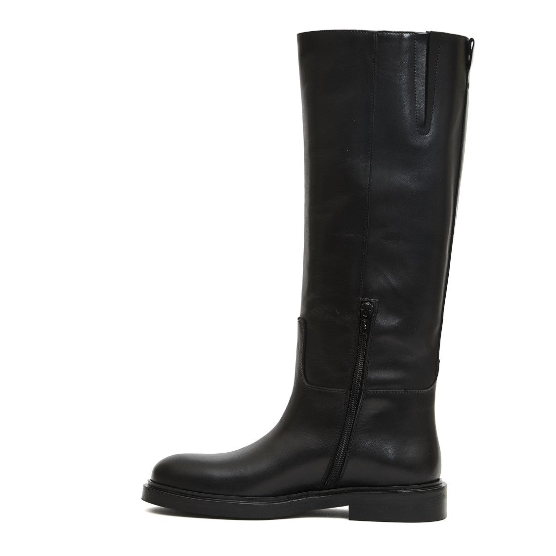 Black Leather Knight Boots