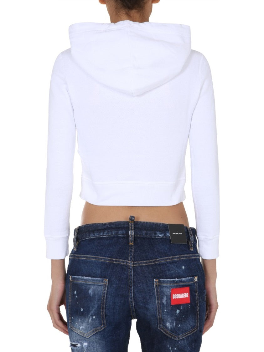 Cropped Hoodie With Playful Graphic