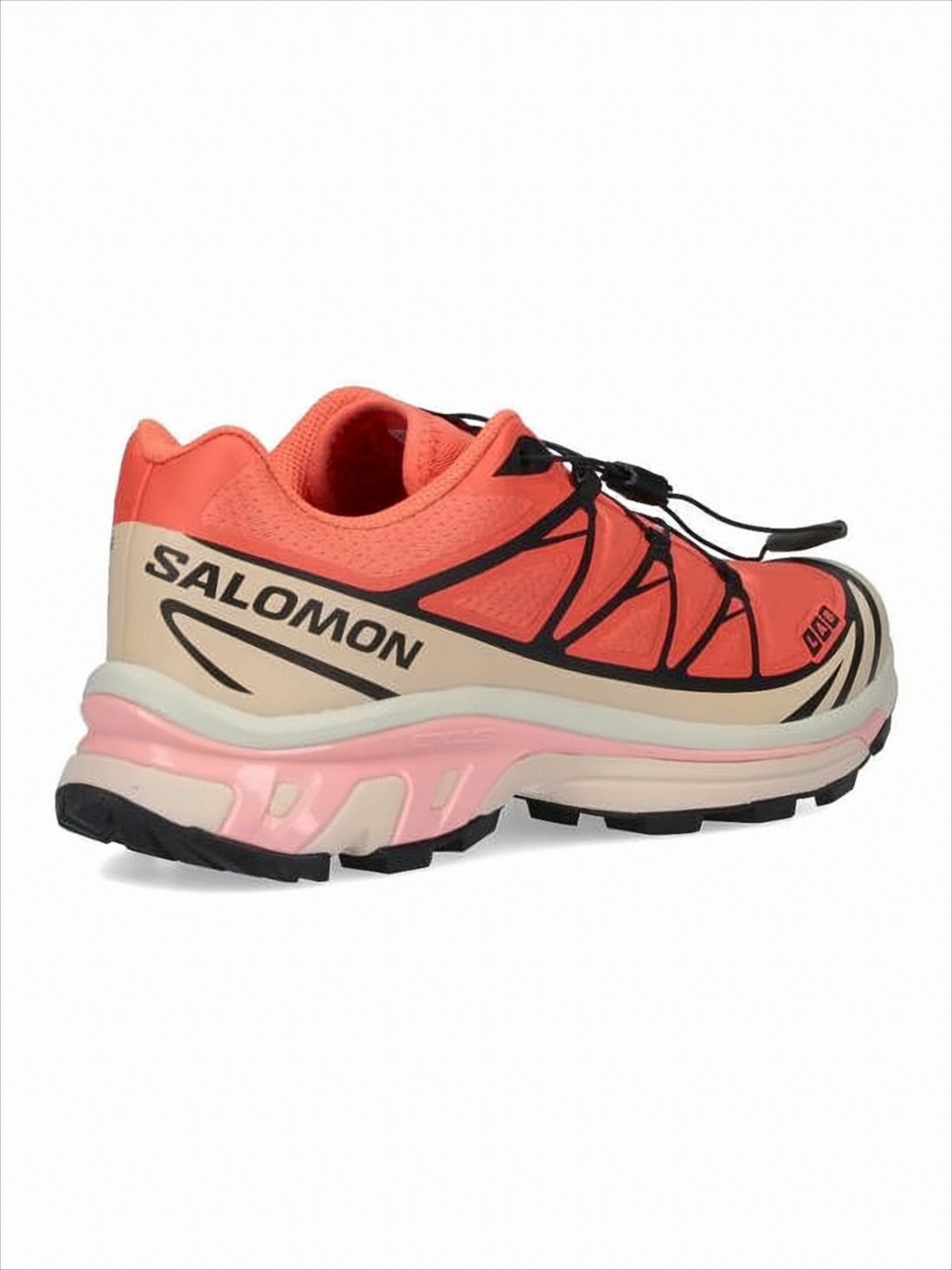 Vibrant Coral Textile Sneakers with Quick-Lace System