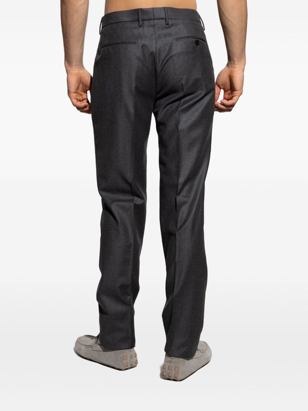 Grey Wool Flannel Trousers