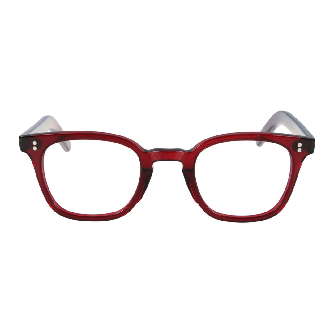 Klassiko Translucent Deep Red Square Frame Eyeglasses