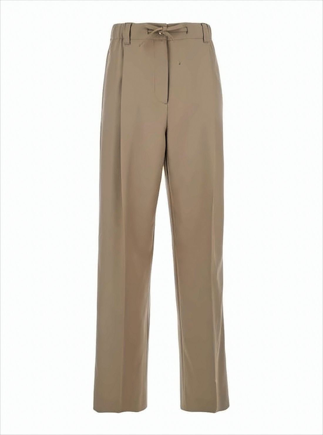 Tailored Wool Gabardine Trousers with Mid-Rise Waist