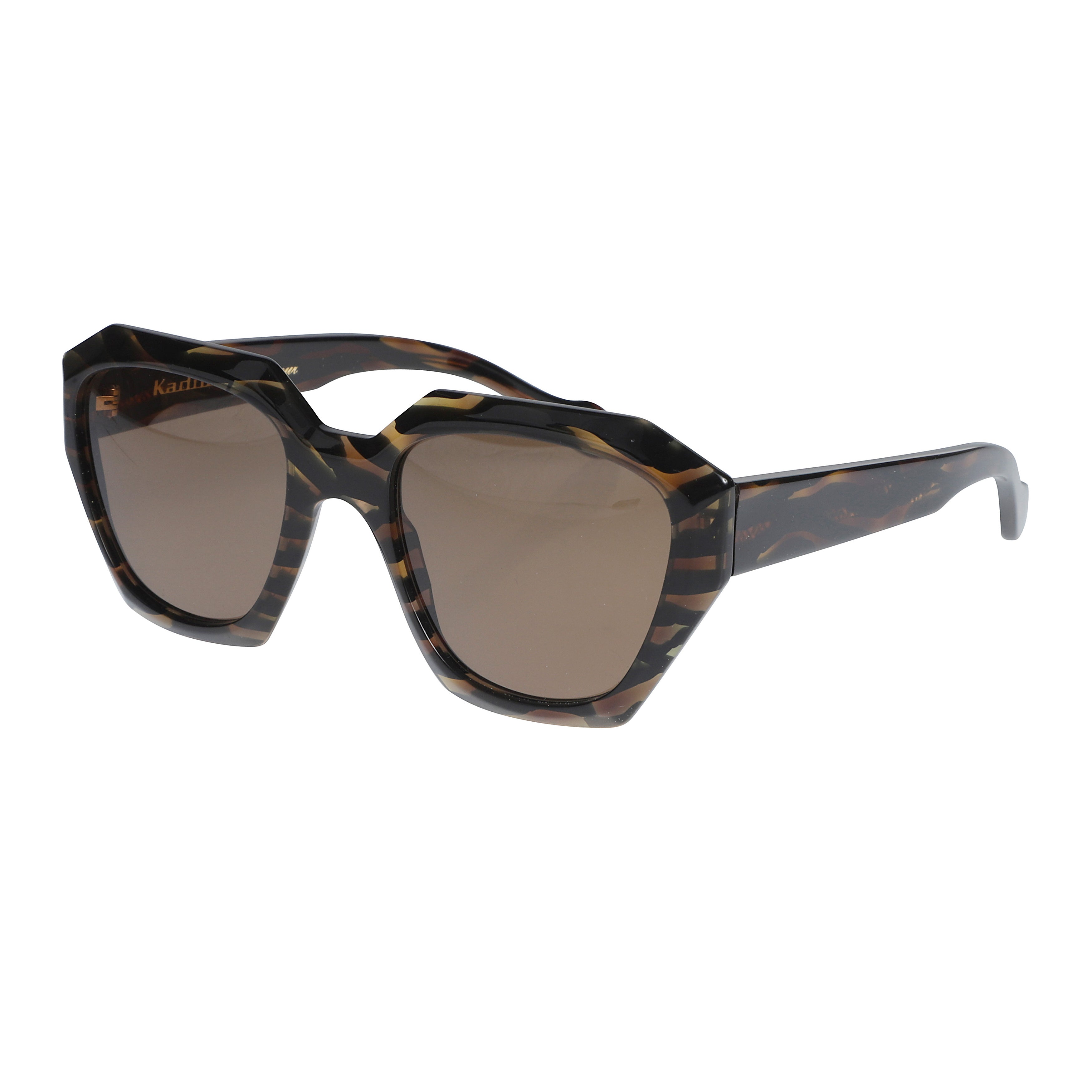 Marilyn/K-S Oversized Geometric Tortoiseshell Sunglasses with Brown Lenses