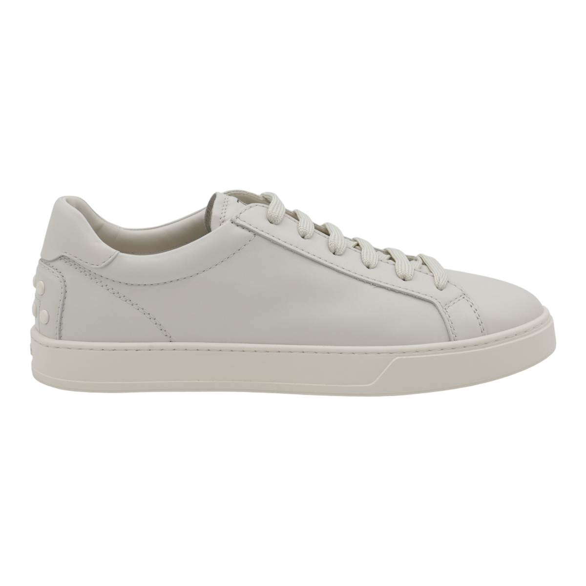 Monochromatic White Sneakers with Textured Heel Detail