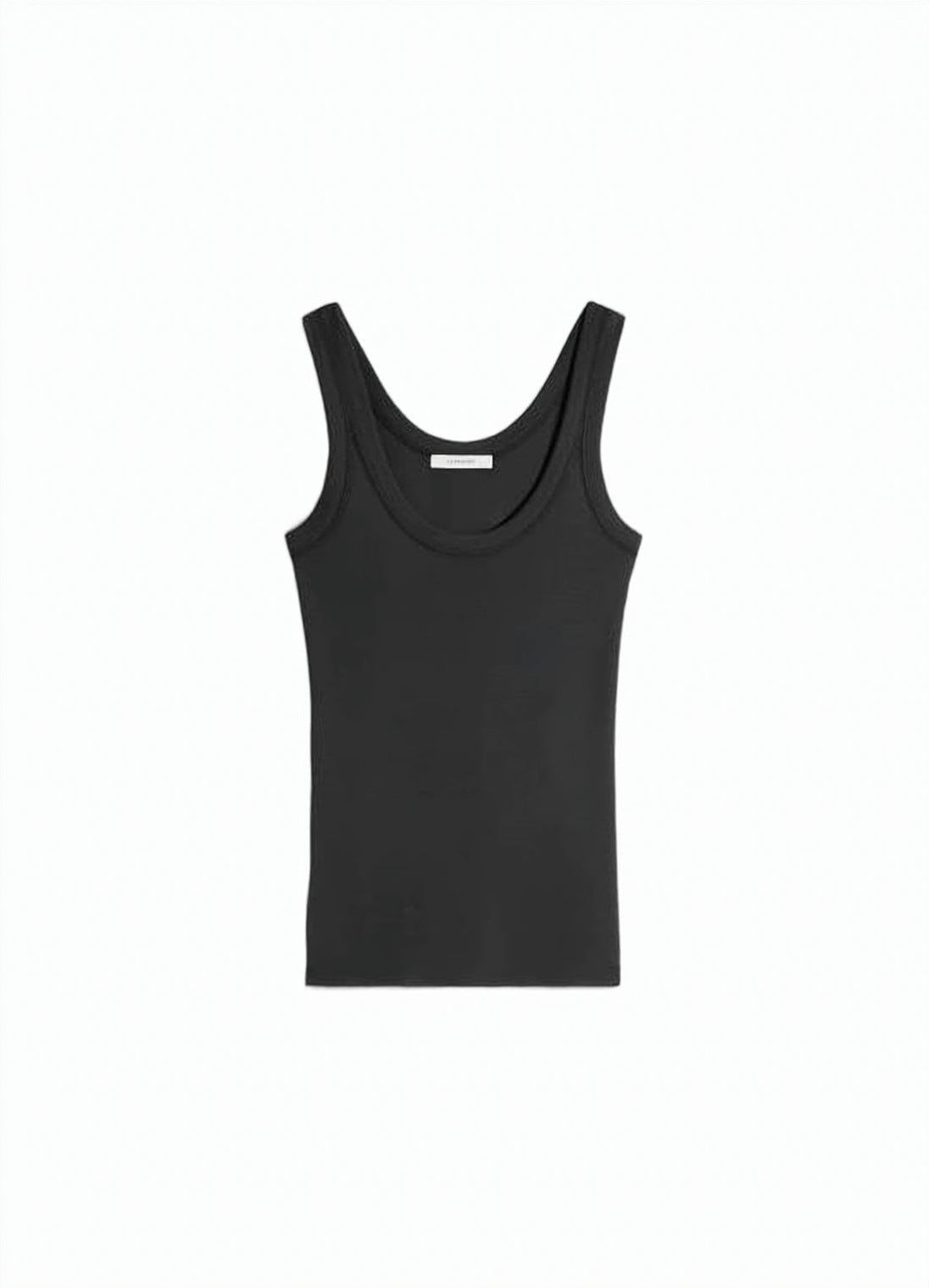 Scoop Neck Fitted Sleeveless Top In Cotton