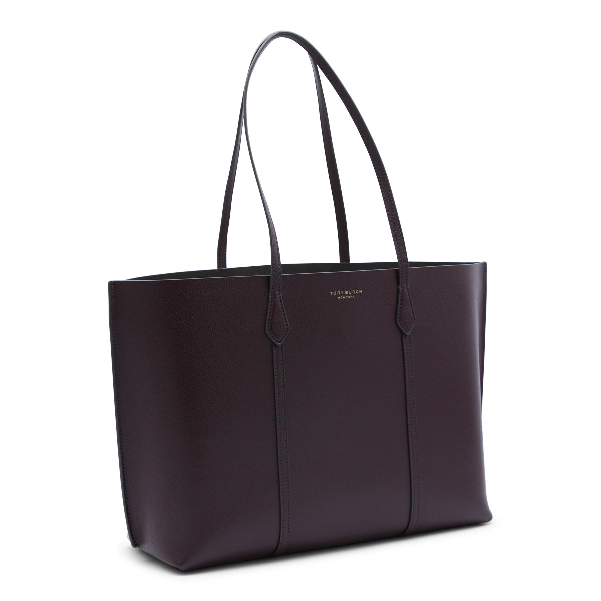 Dark Brown Leather Tote with Logo