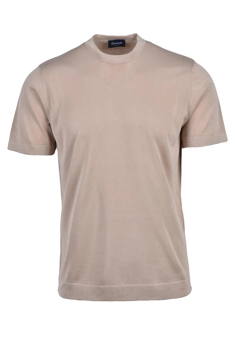Cotton Crewneck Top - Beige