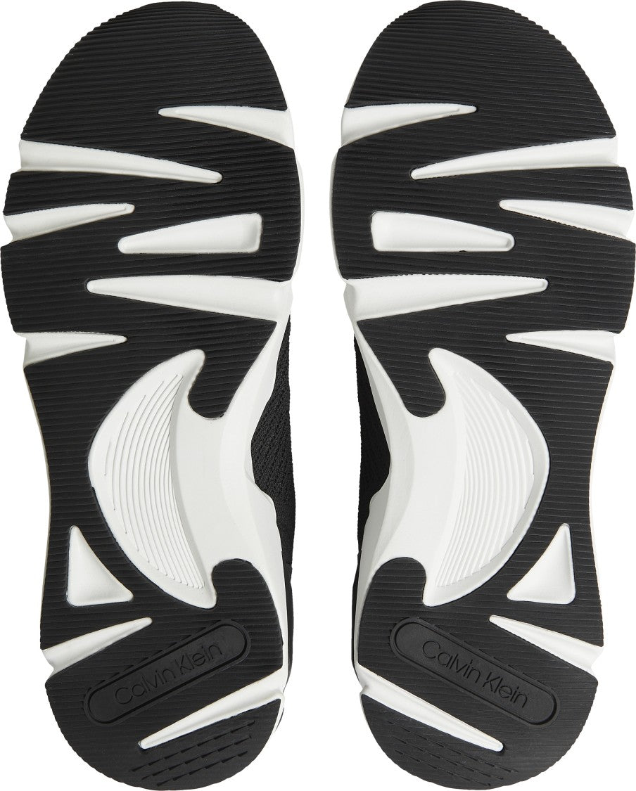 Black Sneakers With Textured Upper And Rubber Sole