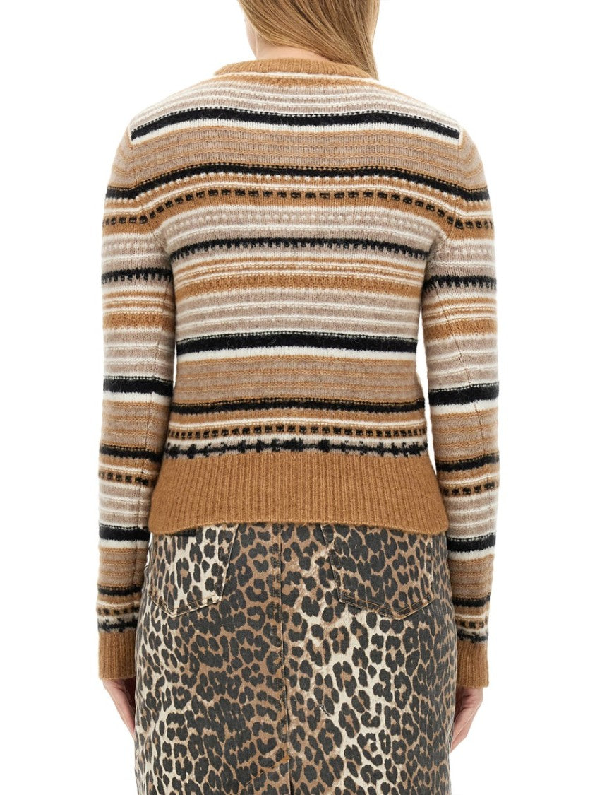 Cardigan With Stripe Pattern