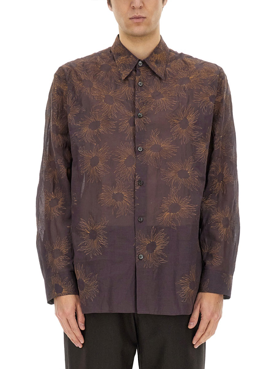Vibrant Printed Cotton Shirt With Classic Collar