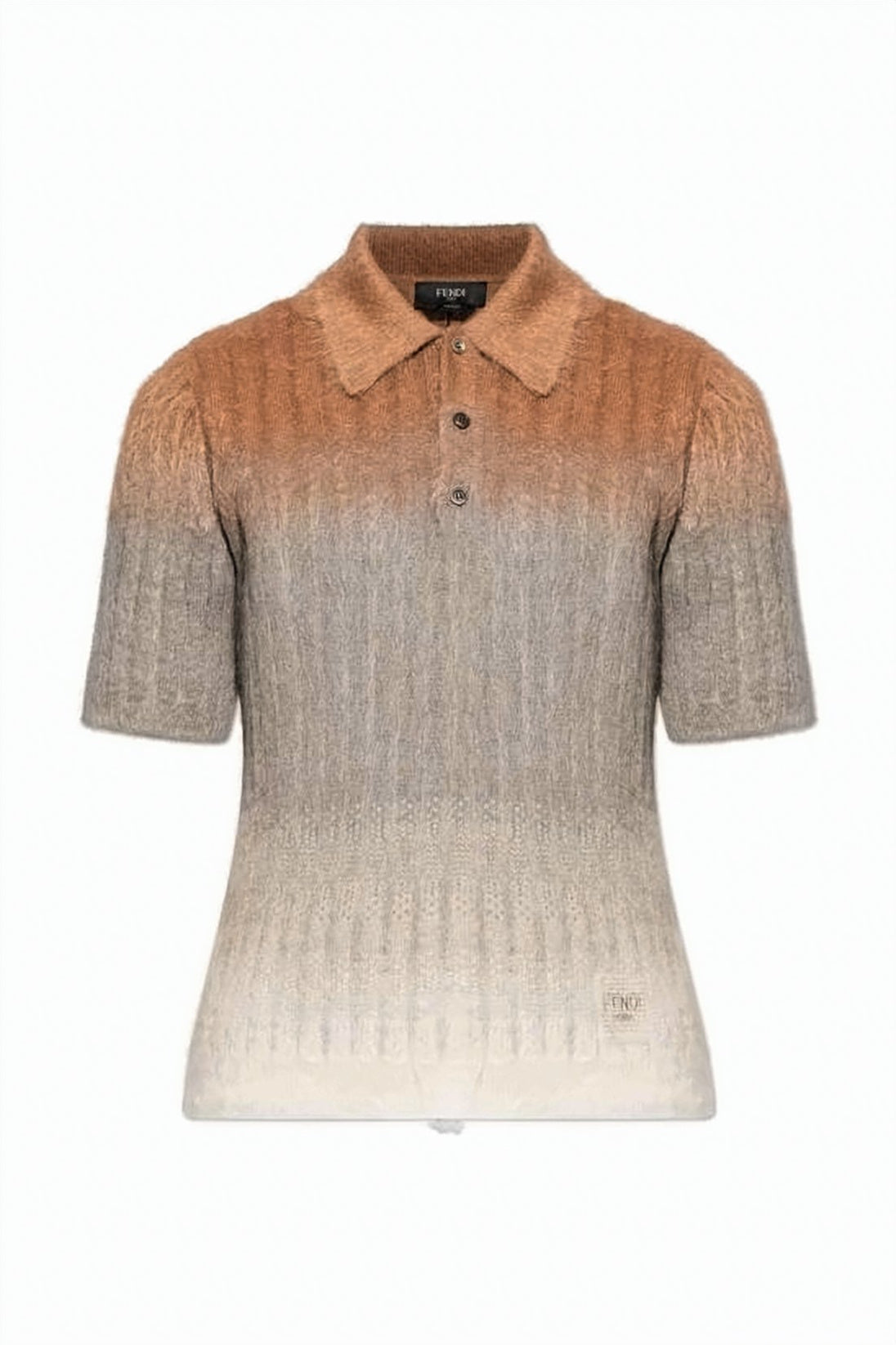 Gradient Cable Knit Polo Shirt