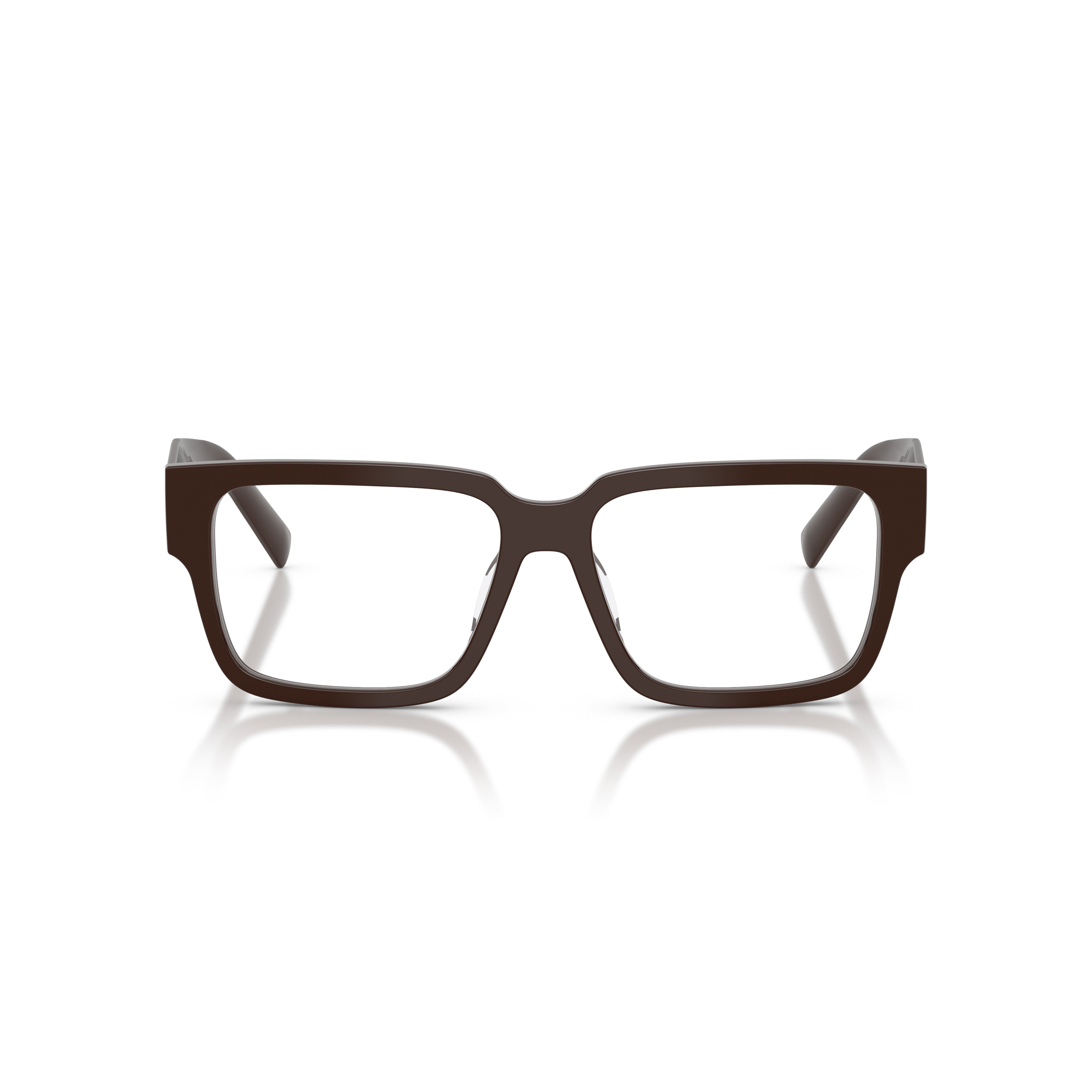 0pr D10vd Brown Rectangular Acetate Frame Eyeglasses