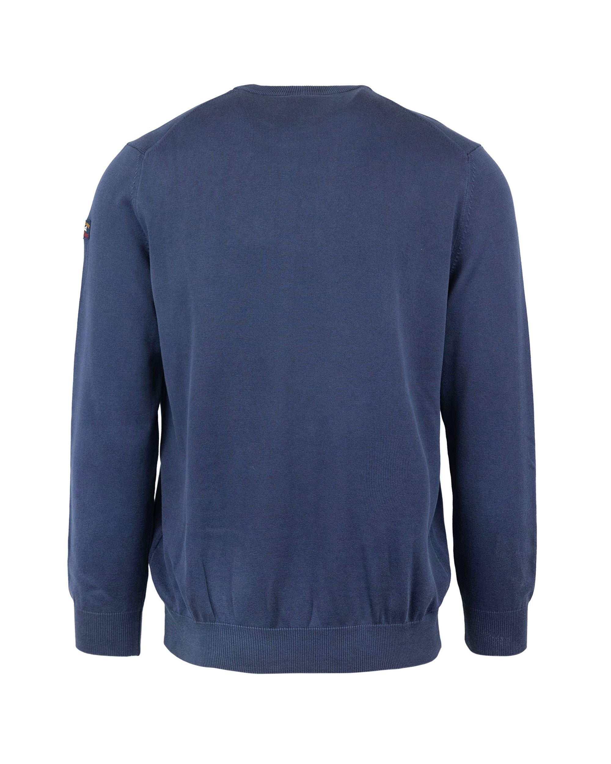 Blue Sweater With Sewn-In Logo Patch