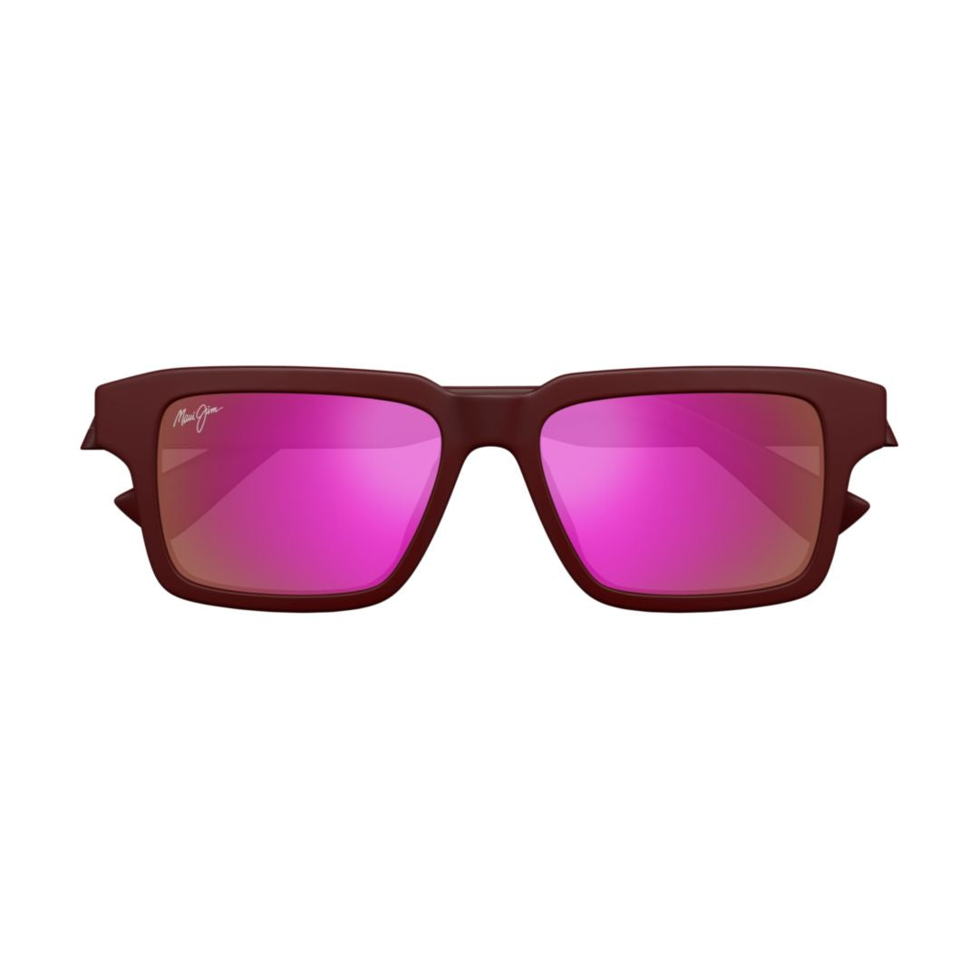 Kahiko Bold Rectangular Frame Sunglasses with Mirrored Lenses