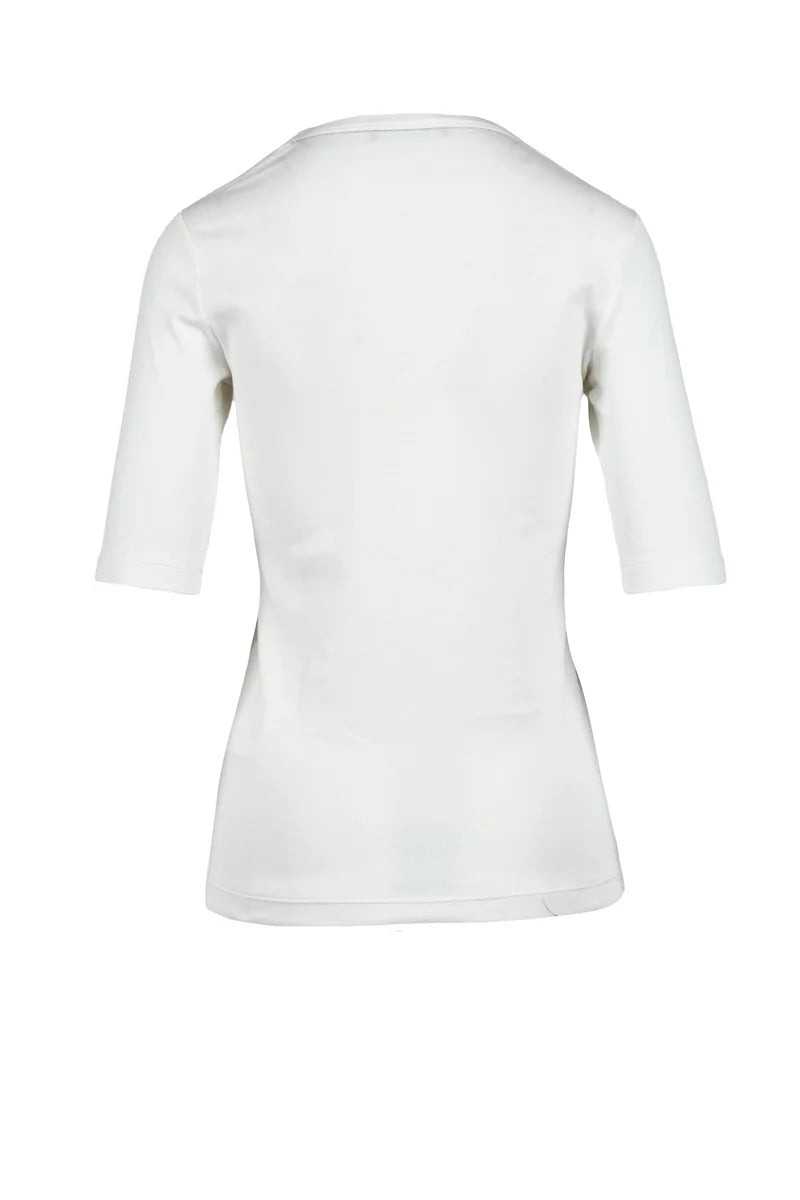 Fitted Short-Sleeve T-shirt with Scoop Neckline