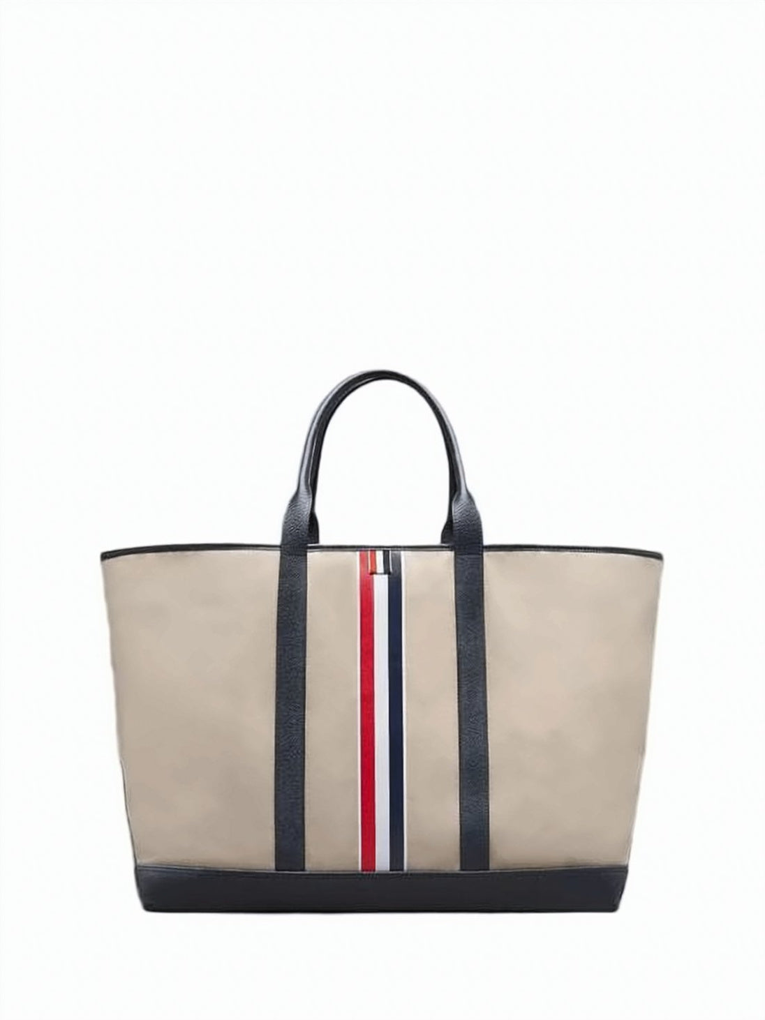 Spacious Cotton Tote Bag With Structured Design And Iconic Stripe