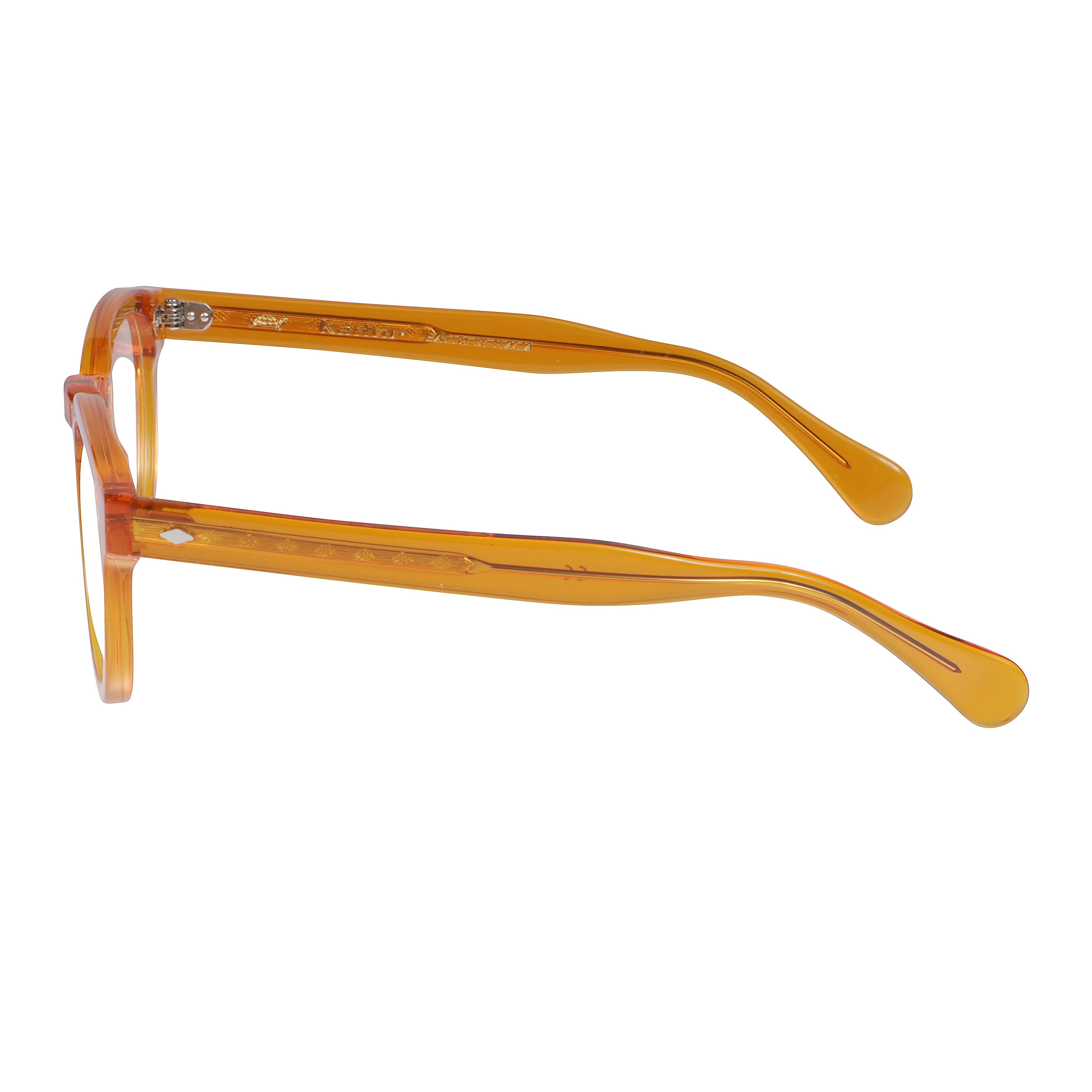 Jolly Cal 49 Translucent Amber Rounded Square Eyeglasses