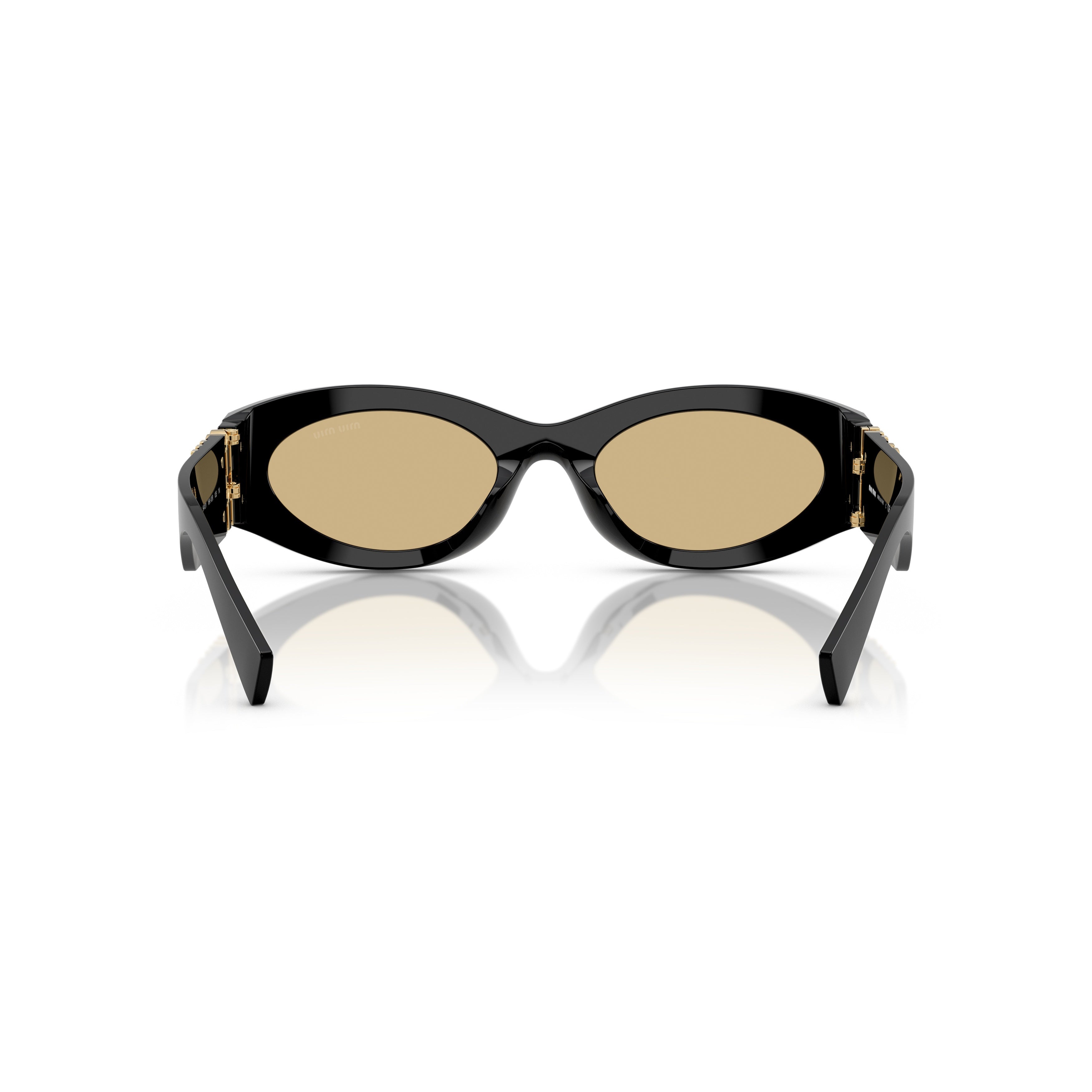 0mu 11ws Glossy Black Acetate Oval Sunglasses