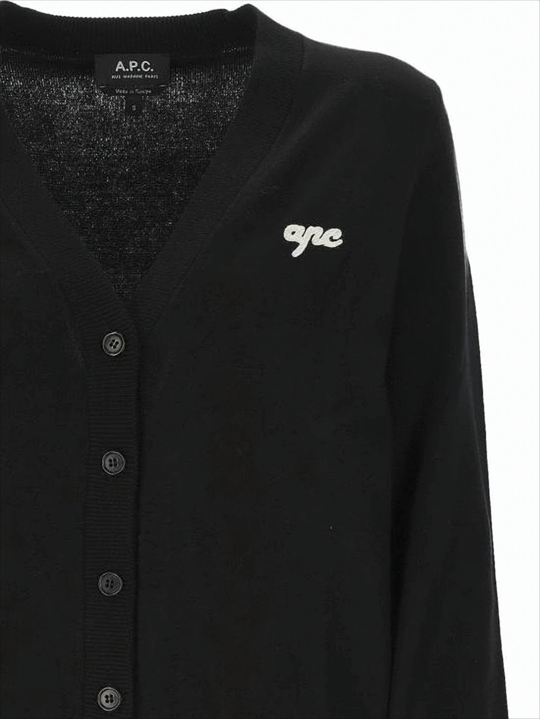Cropped Cotton Cardigan with V-Neckline