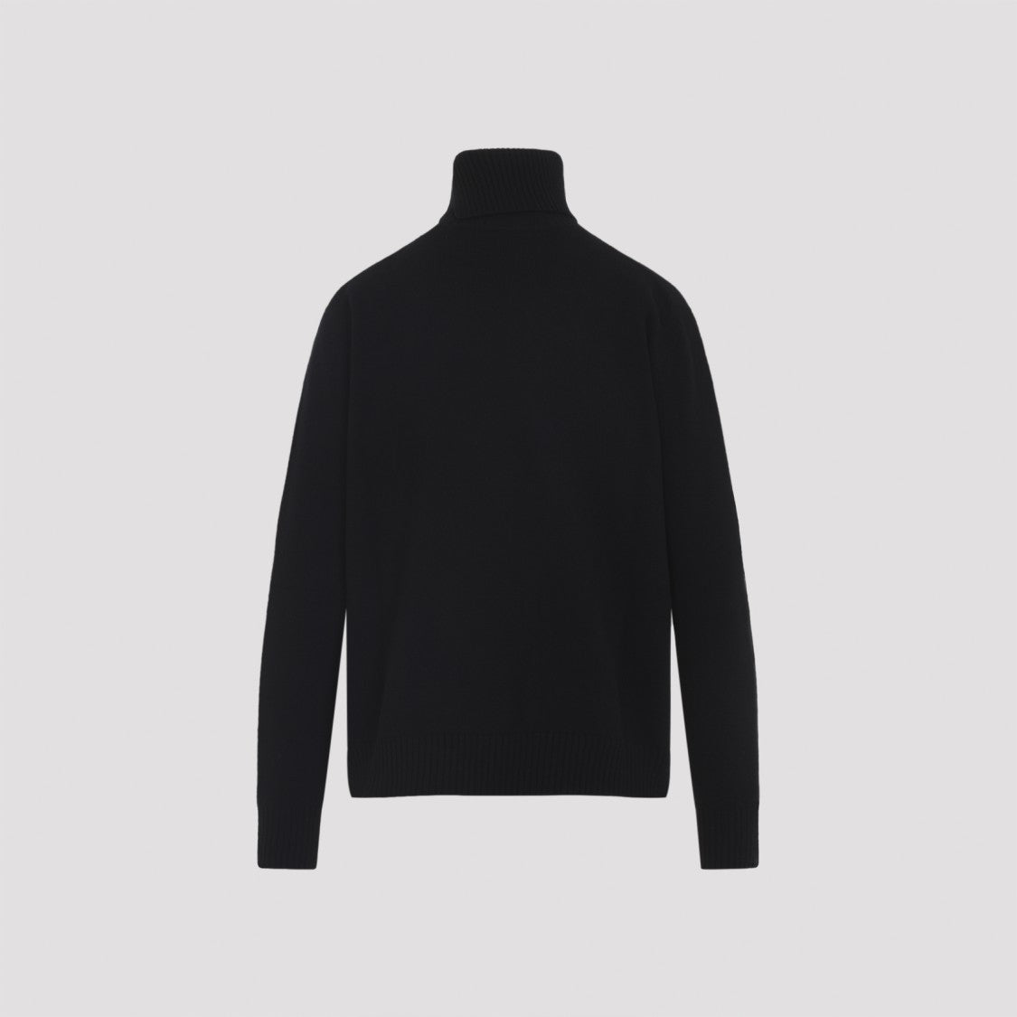 Ribbed Black Turtleneck Sweater