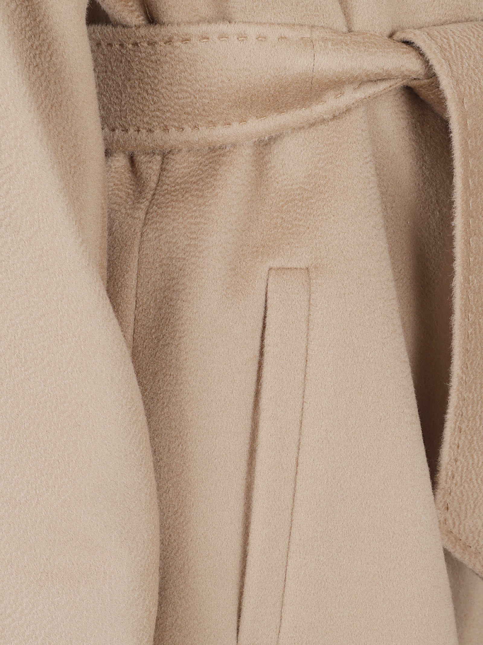 Knee-Length Virgin Wool Coat With Wide Lapel