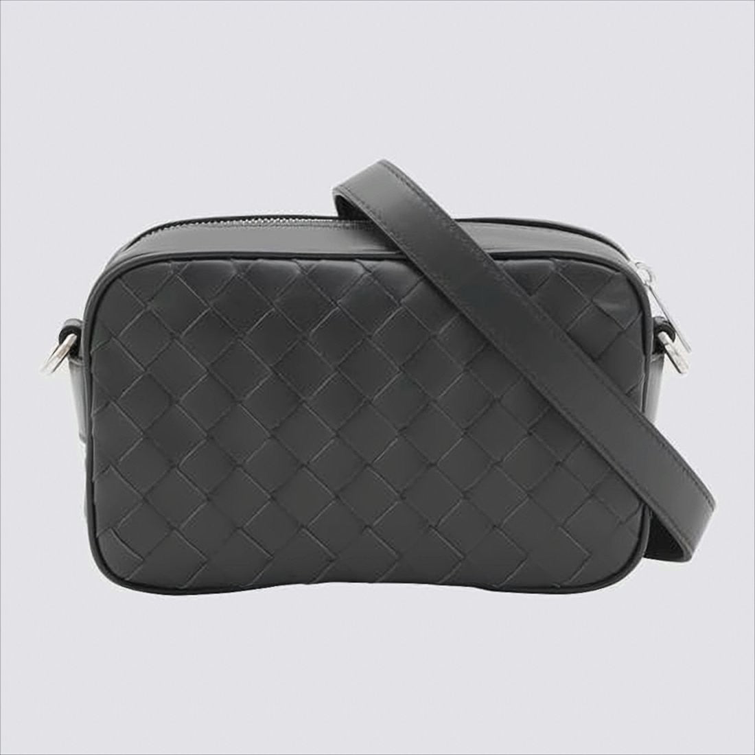 Rectangular Woven Leather Crossbody Bag