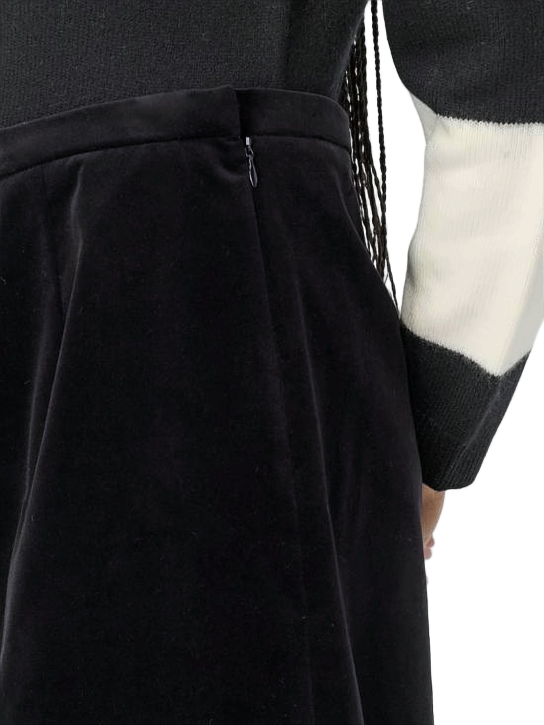 A-Line Black Cotton Skirt
