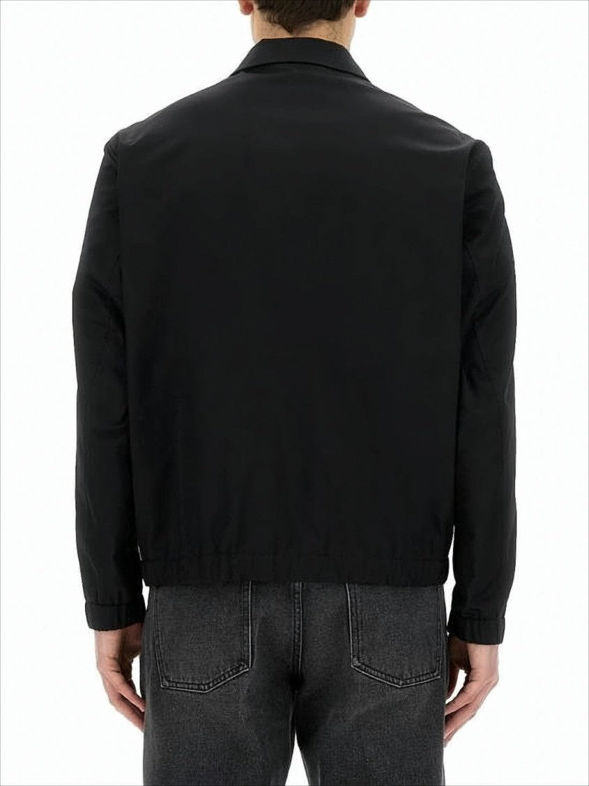 Black Jacket with Zip Front and Elasticized Cuffs