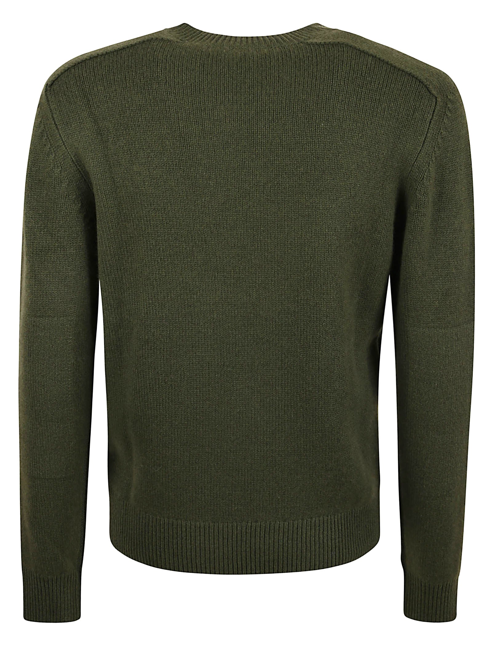 Crew-Neck Cashmere Sweater with Equestrian Knight Design